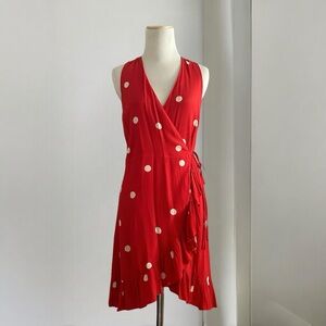 Rails Madison Polka Dot Wrap Mini Dress in Scarlet Dots
